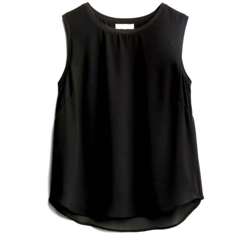 Women’s Black Ribbed Neck Blouse Dressy Small NWT